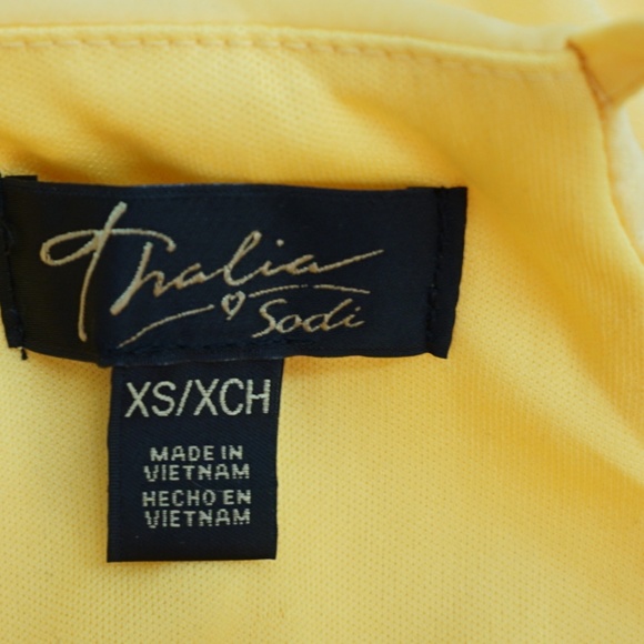 Thalia Sodi Cold Shoulder Halter Dress Yellow - Picture 3 of 5